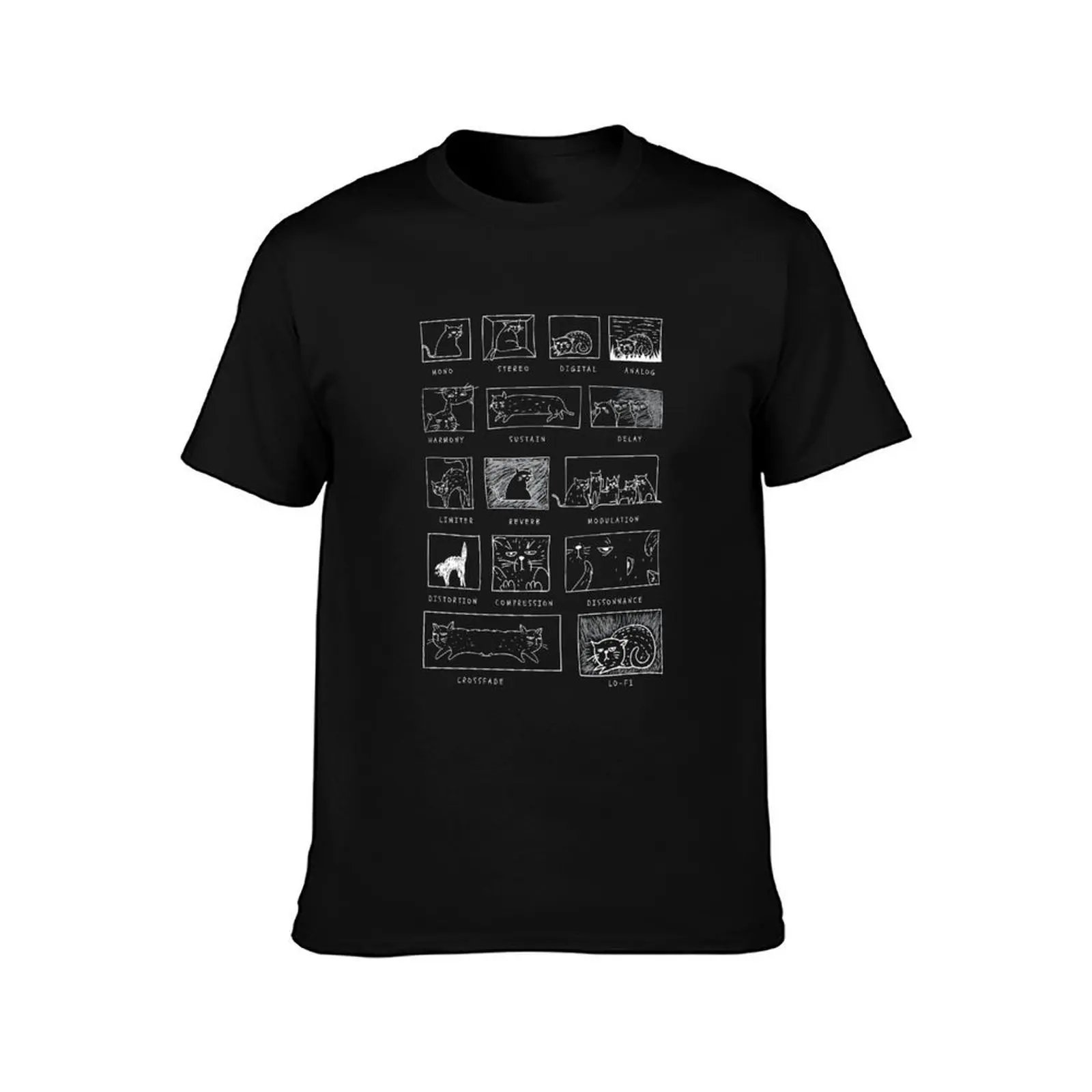 Synthesizer Cats Analog Synth Musician Modular Techno DJ T-Shirt Basic Simple Casual Short Sleeve Tee T-Shirt