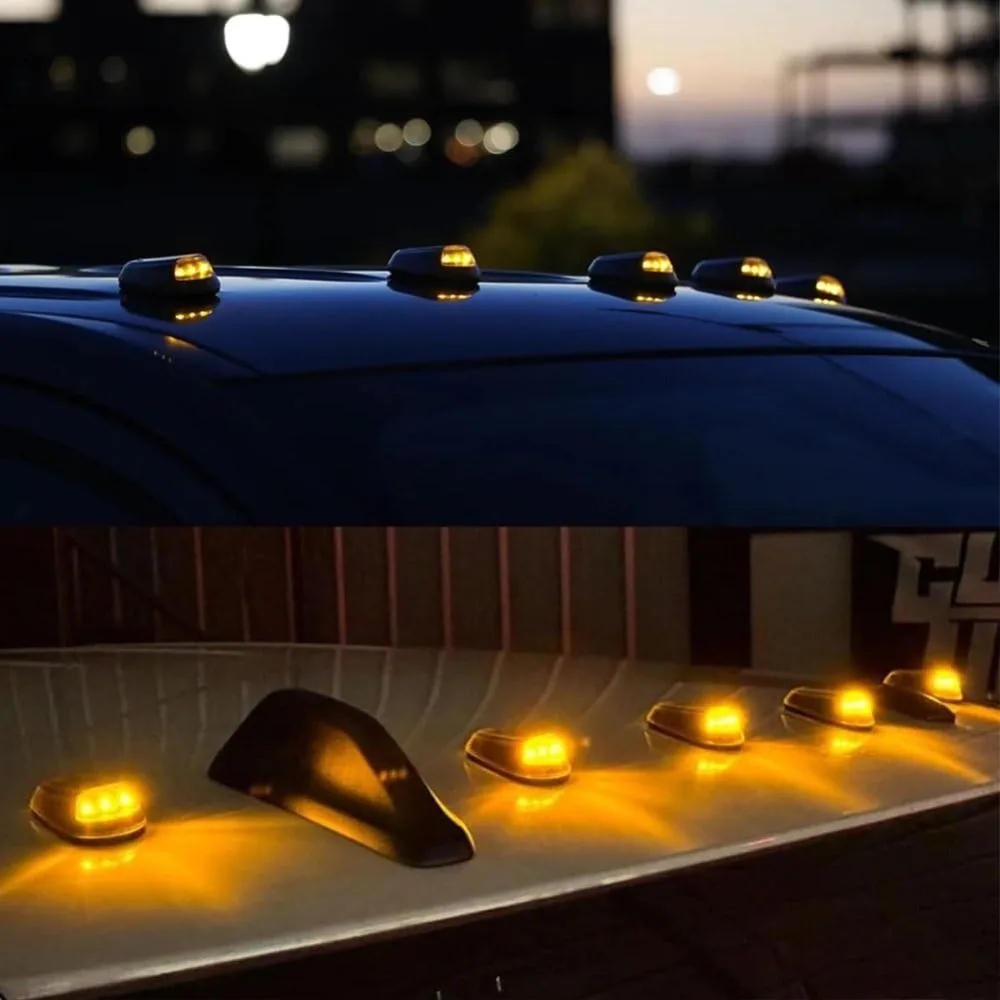 Amber No Drill Car Cab Lights Ultra Bright Universal Led Cab Lights for Trucks Waterproof Roof LED Light for Trucks/Cars/SUV