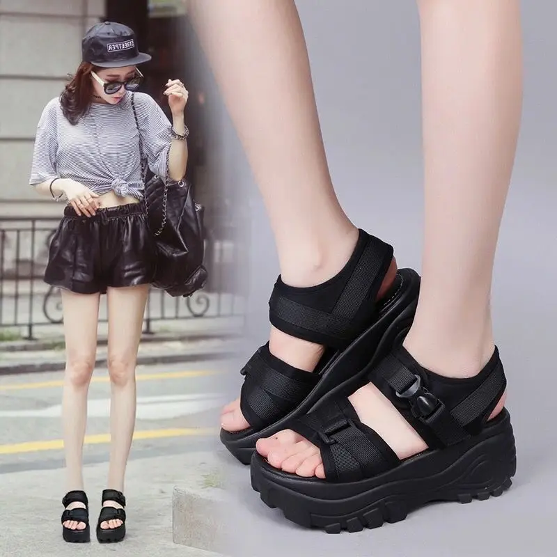 2022 girls shoes student Sandals Wedges Thick Bottom Platform Slippers Ladies Walking Shoes Zapatillas Chinelo Sandalia Sneakers