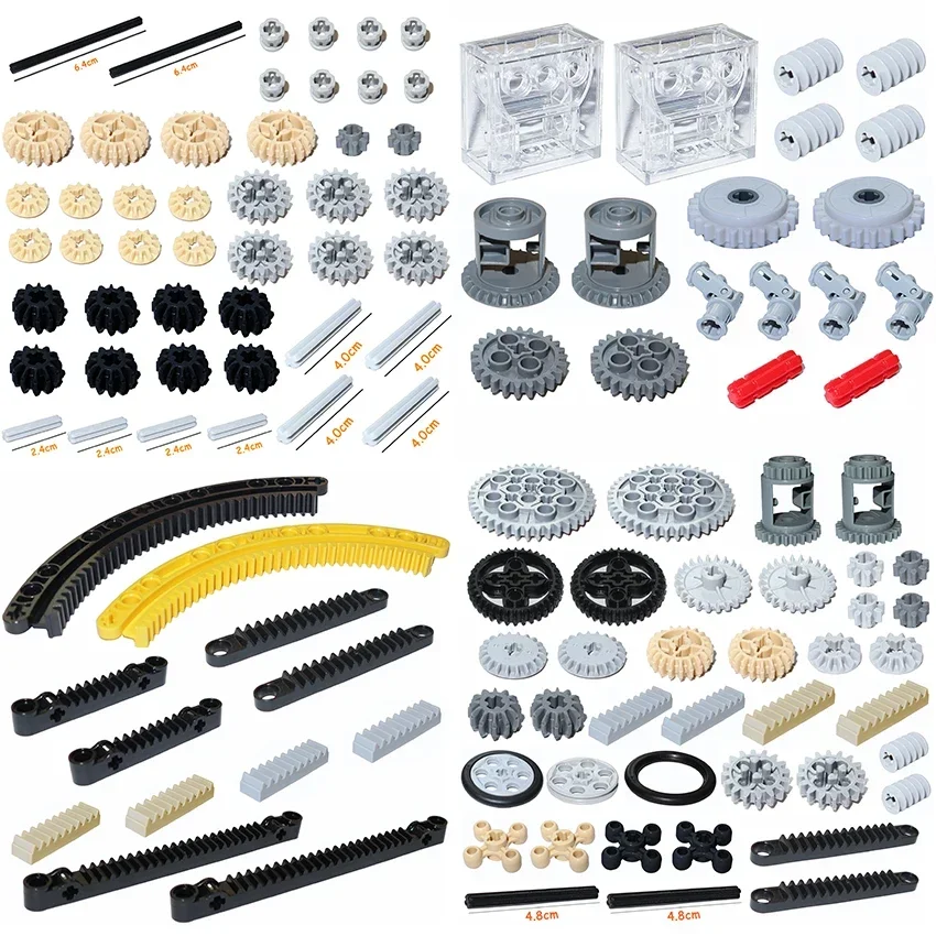 

Building Blocks MOC Bricks Technical Accessories Bulk Multiple Sizes Gear Cross Axles Set Compatible All Brands Educational Toys