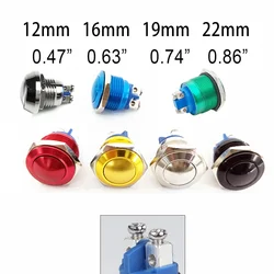 Interruttore a pulsante elettronico a vite Pressostato in metallo Pulsante momentaneo impermeabile Interruttori 12v 240v 12/16/19/22mm