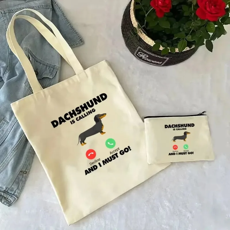 حقيبة يد قماشية بمتعة لطيفة للسيدات ، حقيبة تسوق ذات سعة كبيرة صديقة للبيئة ، حقيبة كتف ، حقائب تجميل ، موضة ، 2 * *