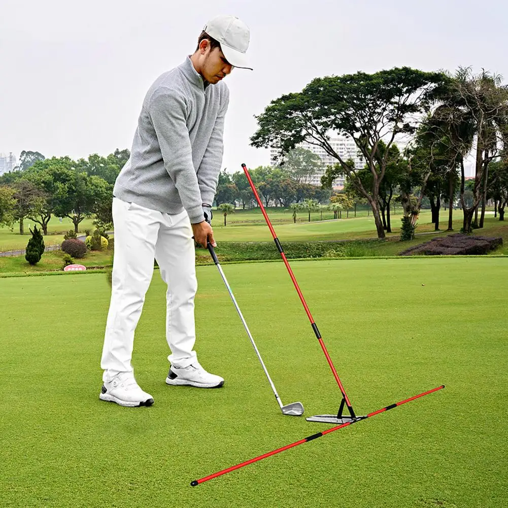 

Golf Swing Plane Trainer Golf Club Alignment Aid Adjustable Golf Alignment Stick Holder for Easy Swing Training for Golfers
