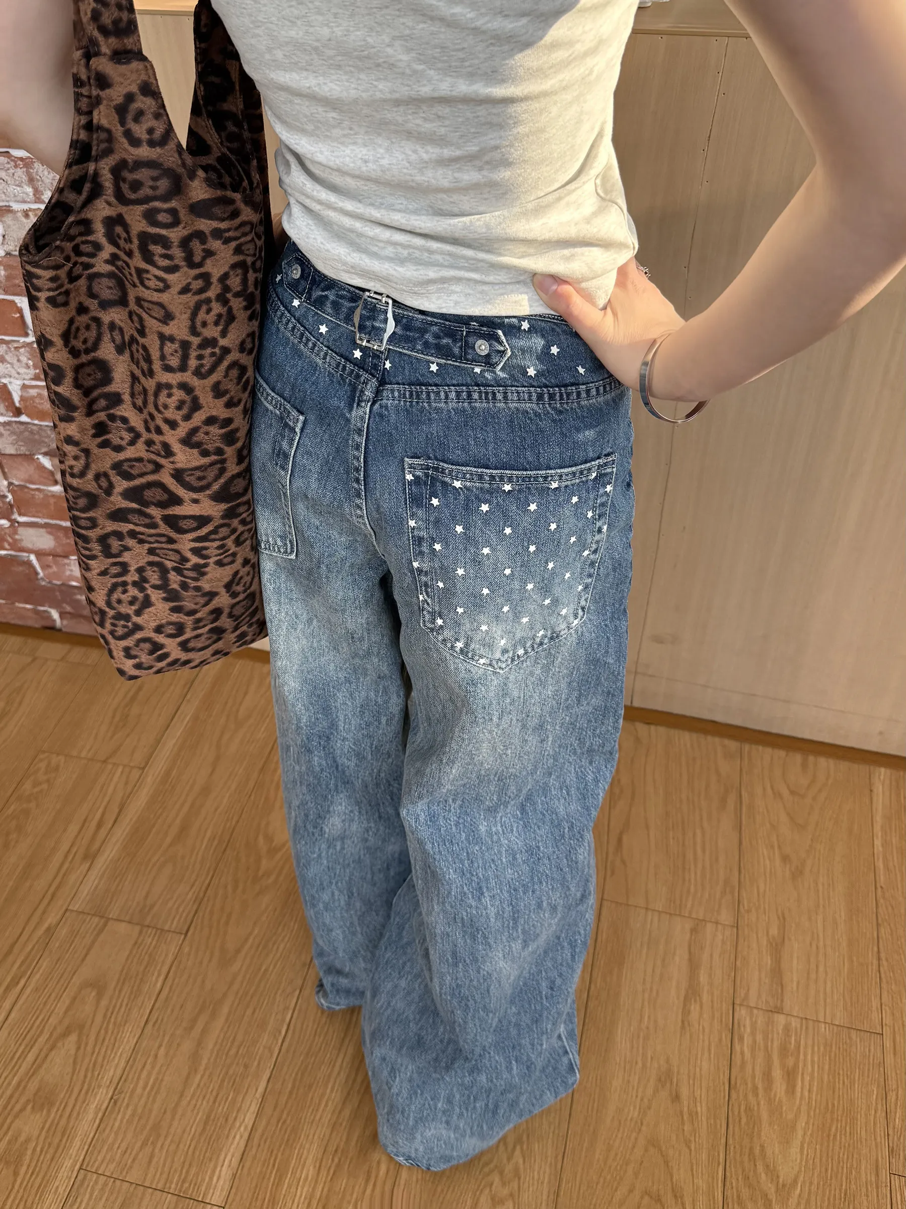 Calças Jeans Americanas Estilo High Street Paris com Botões, Soltas, Retas, Casuais, de Perna Larga para Homens e Mulheres, c...