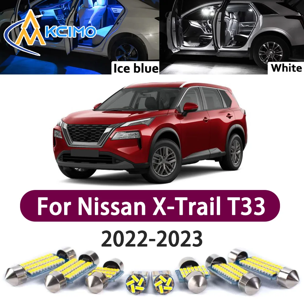 

High Lumen CANBUS Error Free LED Interior Light Kit For Nissan X-Trail T33 2022-2023 Door Trunk Reading Dome Lamp Bulbs Set
