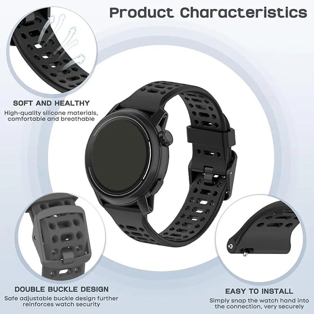 Silicone 20 22mm Watch Strap For Xiaomi Haylou watch Solar 5 Pro Ultra/Watch 2/LS02 Pro Bracelet for Garmin vívoactive 6 5 Bands