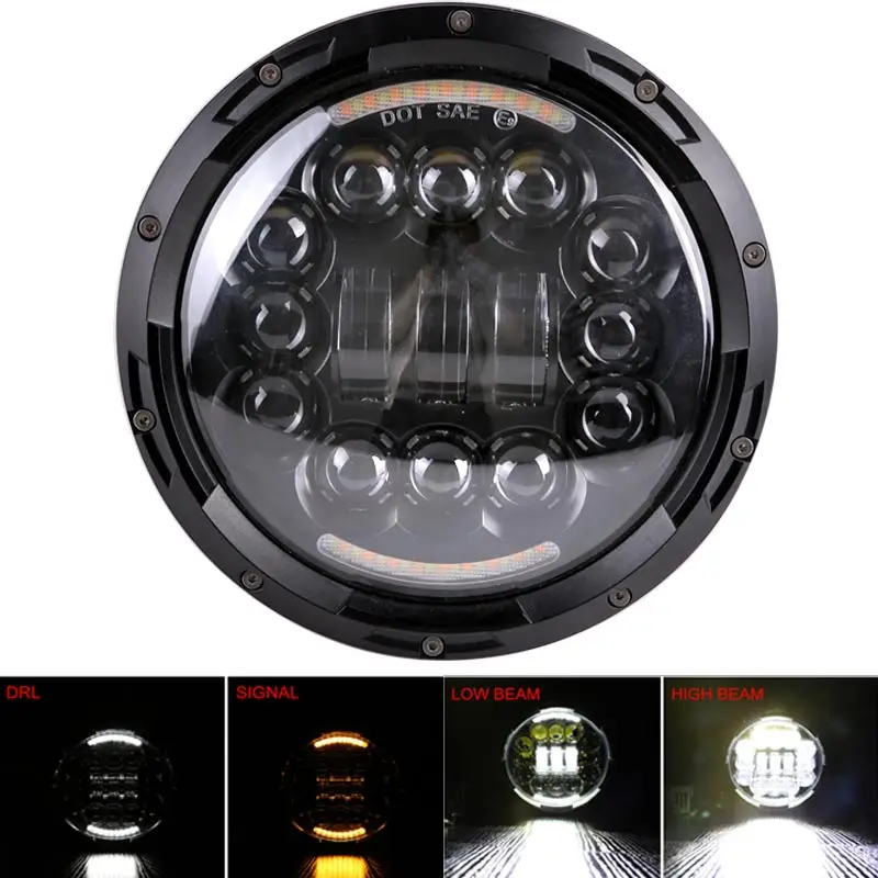 Motorkoplamp 7 inch LED voor Harley Touring Ultra Classic Electra Street Glide Road King Yamaha motorfietskoplamp
