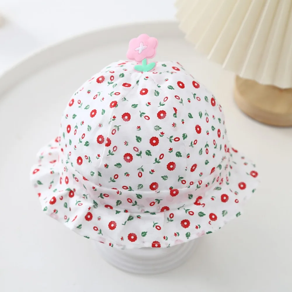 Baby Hats Boys Girls Spring Autumn Thin Cotton Fisherman Hat Flower Infants Cute Basin Caps For Newborn Kids 0-4 Month