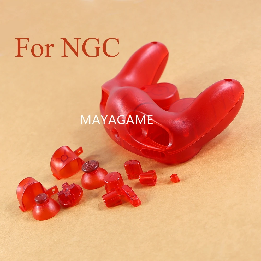 1 комплект, прозрачный чехол с полным корпусом и кнопками для Nintendo NGC, прозрачный защитный чехол с ручкой для игр для NGC