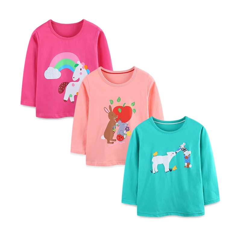 Little maven 3PCS Frühling Lange Ärmel T T-shirt Cartoon Baby Mädchen Herbst Casual Kleidung Tops für Kinder kinder Kleidung
