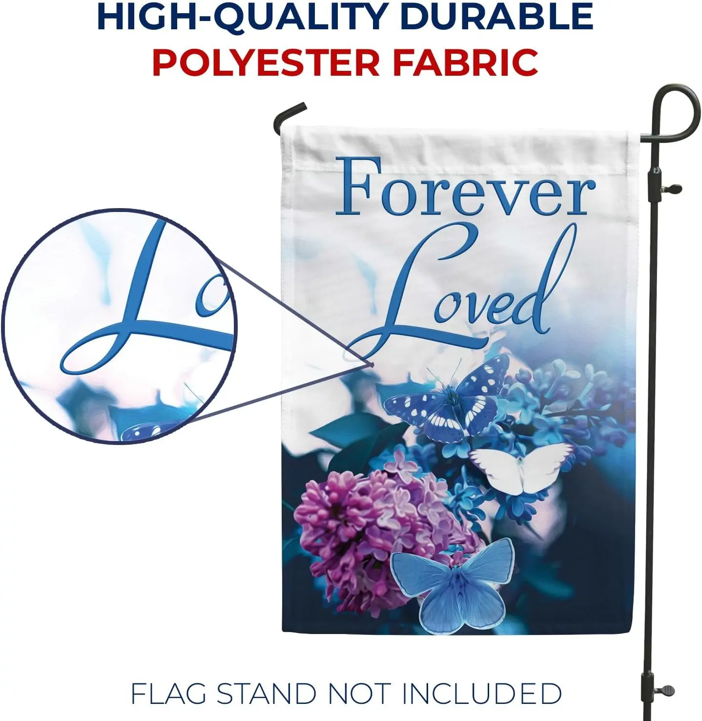 علم حديقة أمريكا للأبد - شعور باللون الأزرق يفقودك، مقبرة تذكارية، فجرة دينية مزدوجة الجوانب 12.5 × 18 بوصة FFI #4