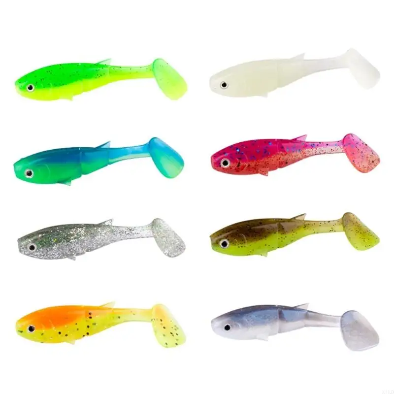 

K1KD 6pcs Realistic Tail Soft Baits Soft Tail Fishing Lures Fashion Soft Lures With Natural Movements Simulation