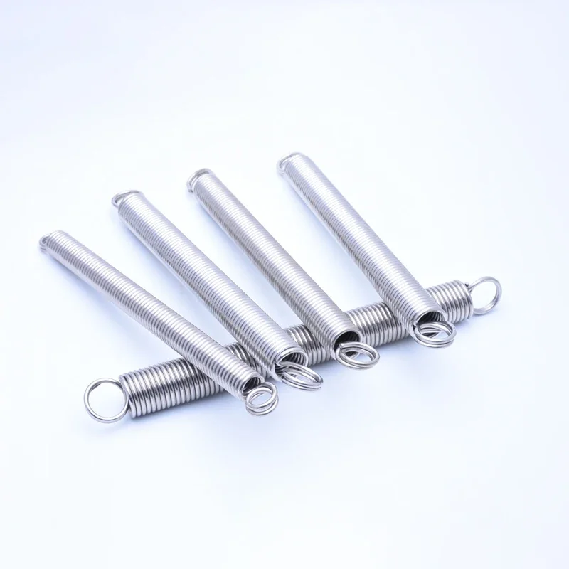 Length 300mm Wire Dia 1 1.2 1.4mm,Outer Dia 5-14mm Double Coil L-Shaped Tension Spring Stretch Spring, Steel Wire Tension Spring