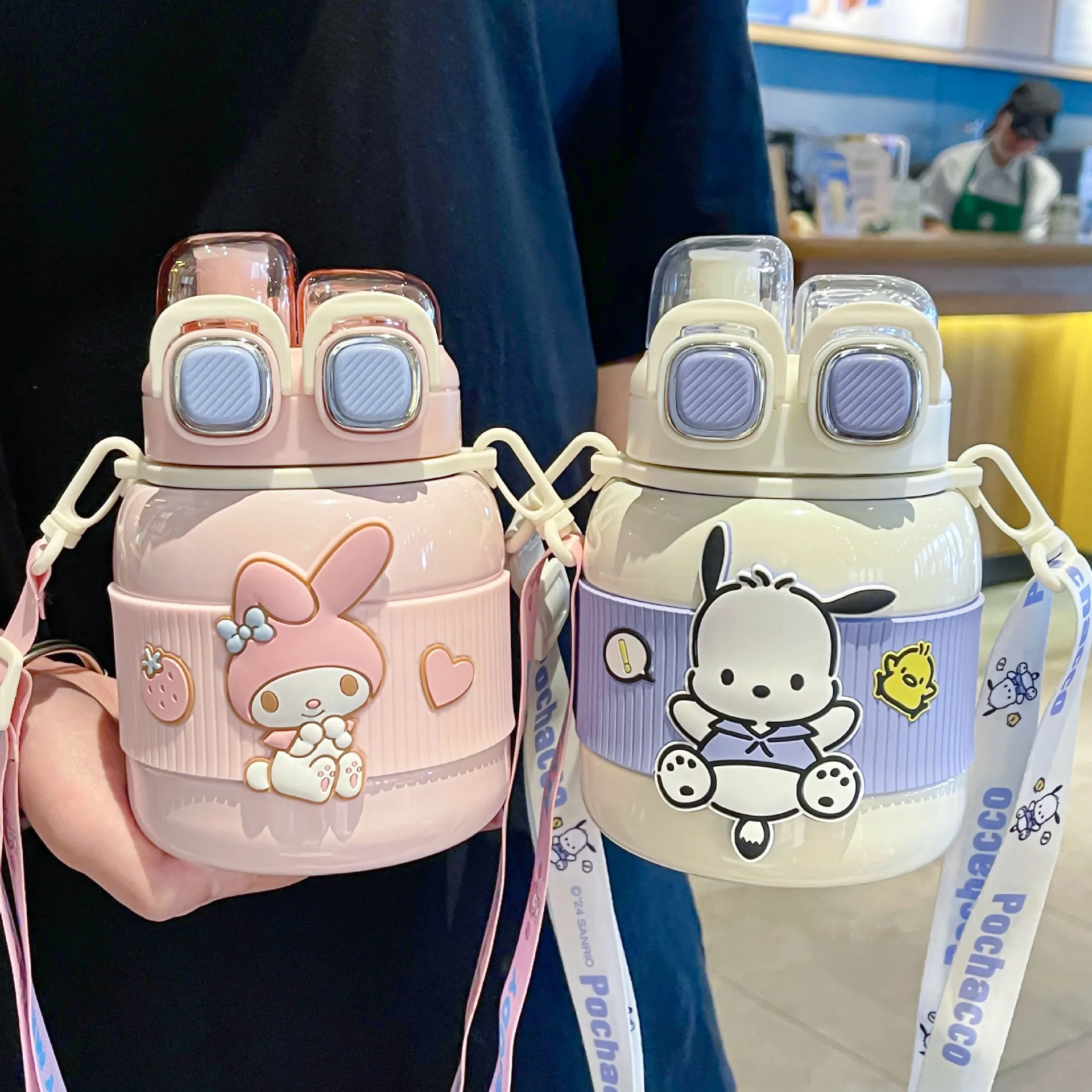 Sanrio Series Thermos Cup 620ml Girls Cute High-Looking Office Water Cup Sus316 Outdoor Travel Portable Double Drinking Cup