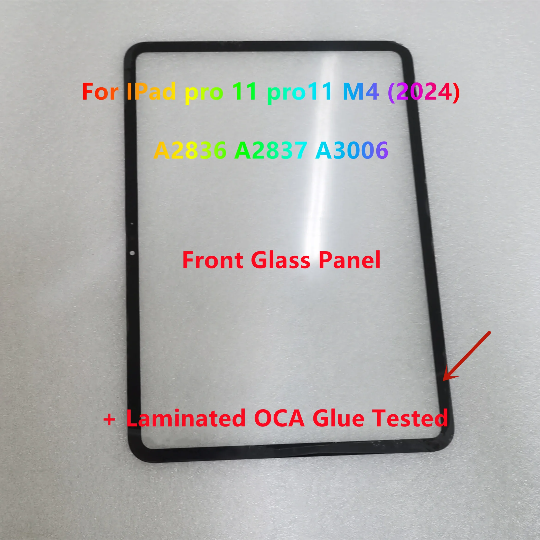 11'' Inch For IPad pro 11 pro11 M4 (2024) A3006 A2836 A2837 Touch Glass Front Glass Panel With OCA Glue 100% Tested