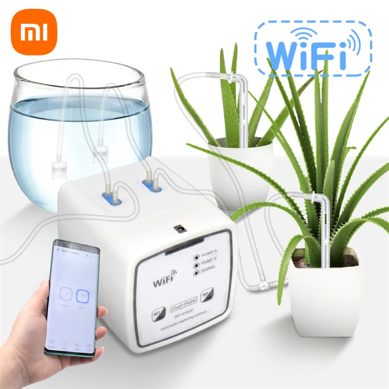 Xiaomi WIFI Intelligent Watering Device Double Pump Timed Automatic Drip Irrigation System Remote Controller Garden Plant Flower