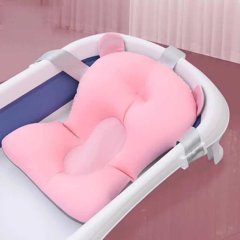 Baby Bathtub Pad Ajustable Bath Tub Shower Cushion Newborn Support Seat Mat Portable Foldable Baby Bath Seat Floating Water Pad