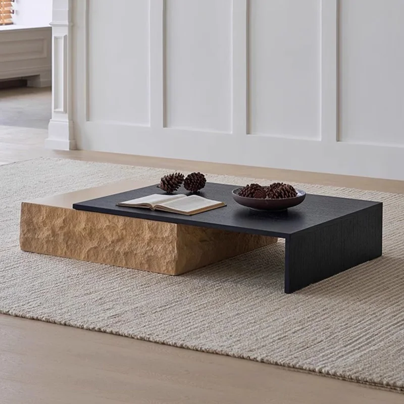 

Modular Living Room Coffee Table Rectangle Neutral Modern Elegant Luxury Stone Coffee Table Trendy Design Coffee Table Furniture