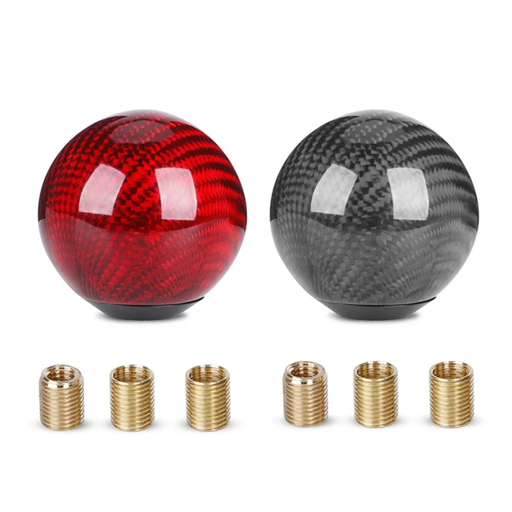 

Ручка переключения передач из настоящего углеродного волокна Ручка рычага переключения передач ручной коробки передач Круглая ручка в форме шара