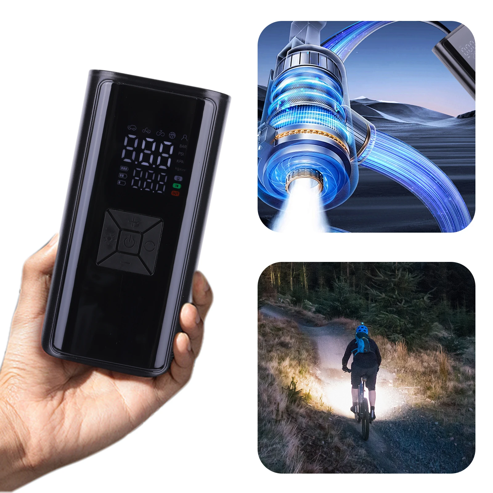 AliExpress ATUOTIN Portable Air Pump Digital Display Bicycle Tire Inflator USB C Rechargeable Air Compressor with LED Light for Bike Motorcycle Car