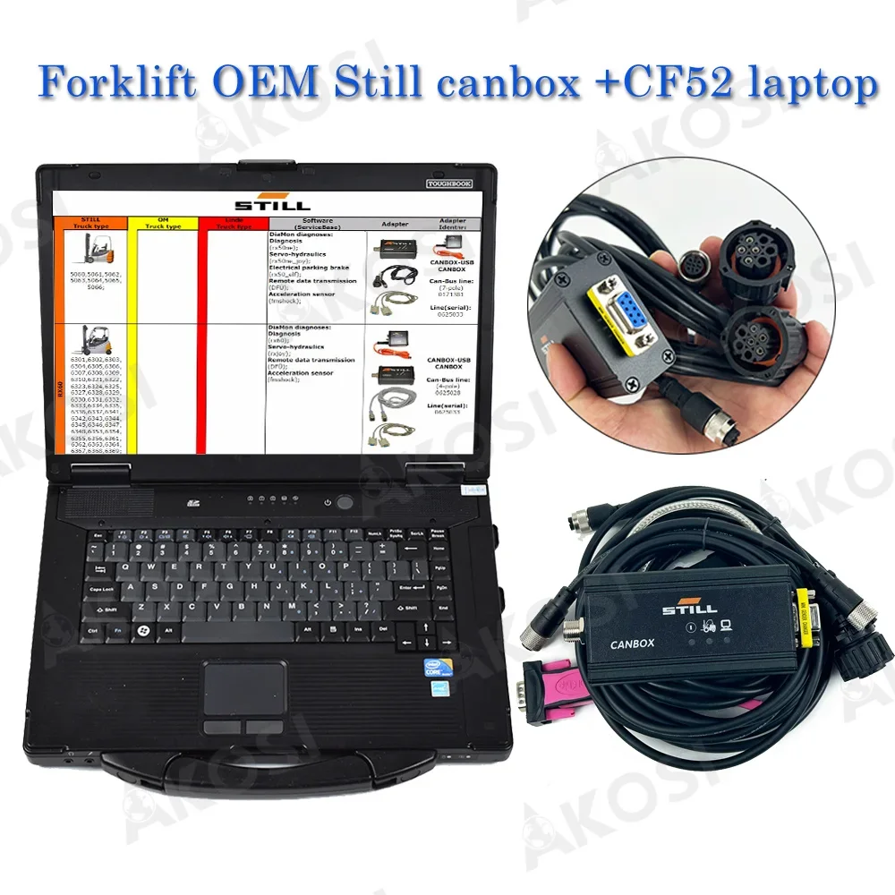 CF19 /CF52 Laptop with For STILL CANBOX OEM Diagnostic Adapter Forklift diagnostic tool STILL Truck box interface