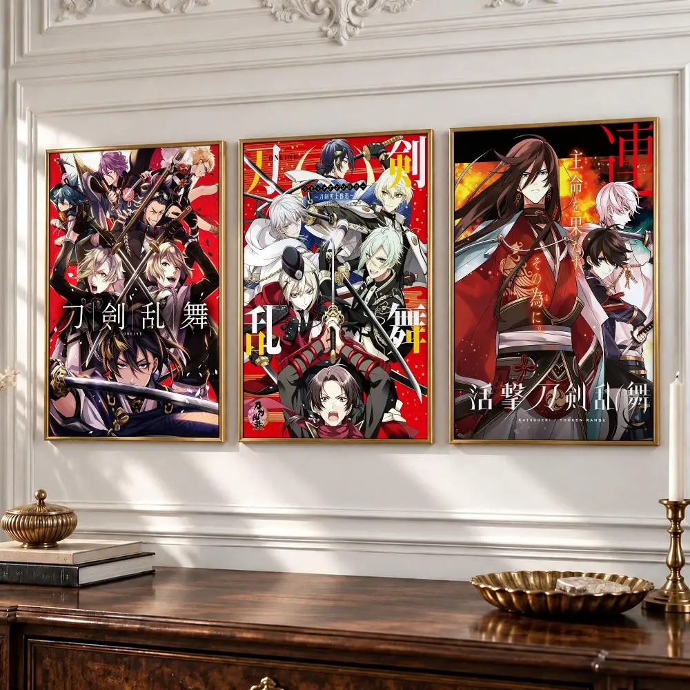 anime Touken Ranbu Poster HD Poster Peel Stick Waterproof Wall Art Print Bedroom Living Room Modern Decor Gift