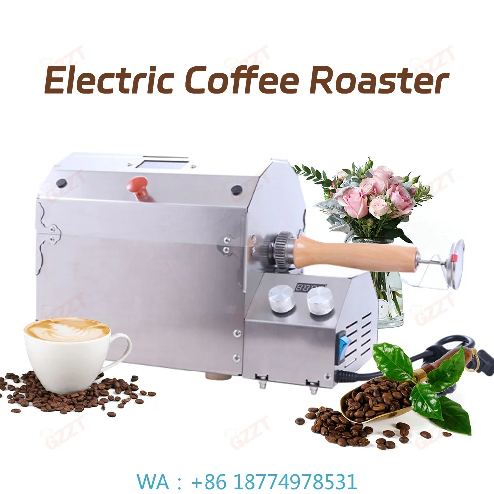 1. Mini Coffee Roaster 400g Capacity Low Noise Dual Heating Coffee Bean Roasting For Coffee Bean Processing