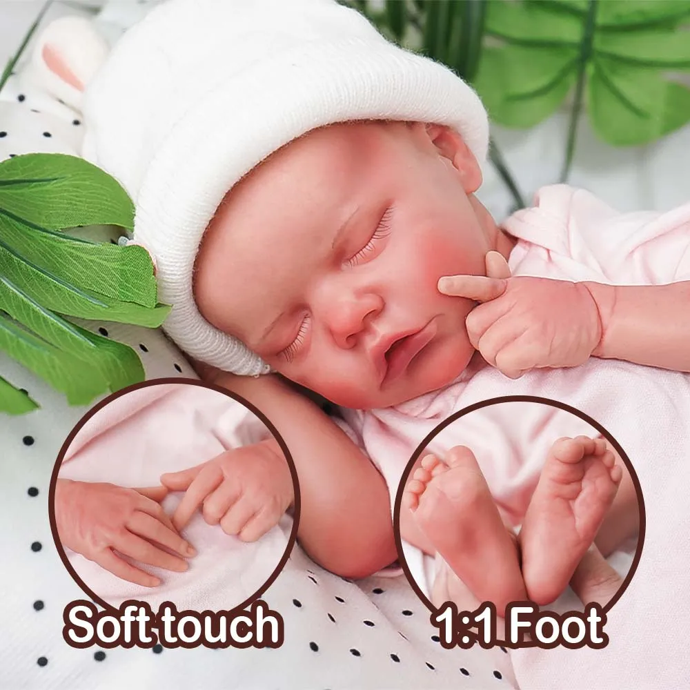 

2.45kg Reborn Doll Pure Silicone One piece 43cm Cute Girl Baby Healing Companion Christmas Best Gift Super Real Doll You can stuff pacifier
