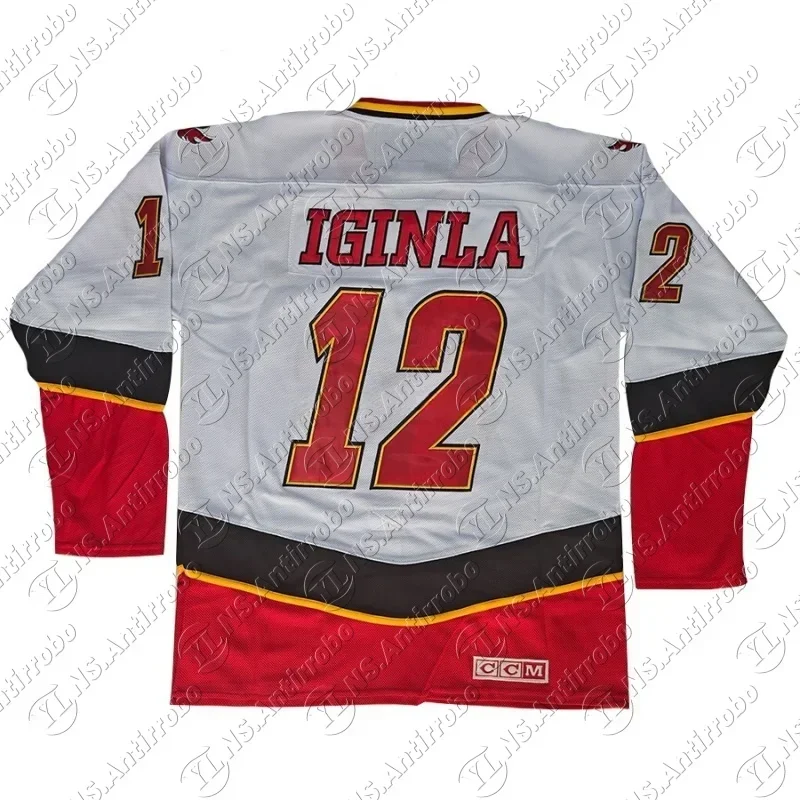 เสื้อเจอร์ซีย์ Jarome Iginla ทีมแคนาดา คาลิการ์ รุ่นเรโทร ฮอกกี้น้ำแข็ง เบอร์ 25 Joe Nieuwendyk เสื้อยืดกีฬาเย็บทั้งตัว ไซส์ผู้ชาย สไตล์อเมริกัน