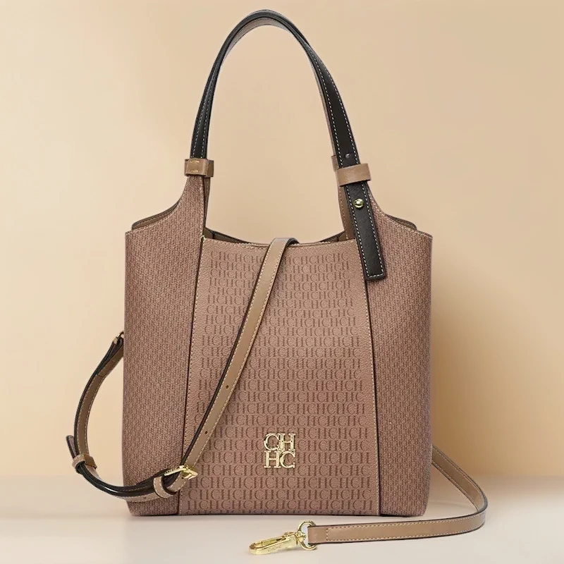 

Women's Tote Bag Letter Printed Design Large Capacity Handbags Vintage PU Leather Purse Shoulder Bag for Daily Travel Trendy