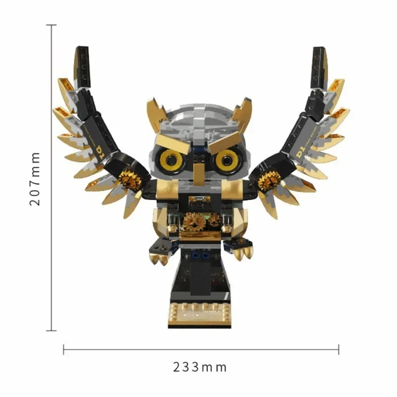 Creatieve bouwstenen Mechanisch Uilmodel Creatieve STEM Educatieve montagestenen Kinderspeelgoed Verjaardagscadeau