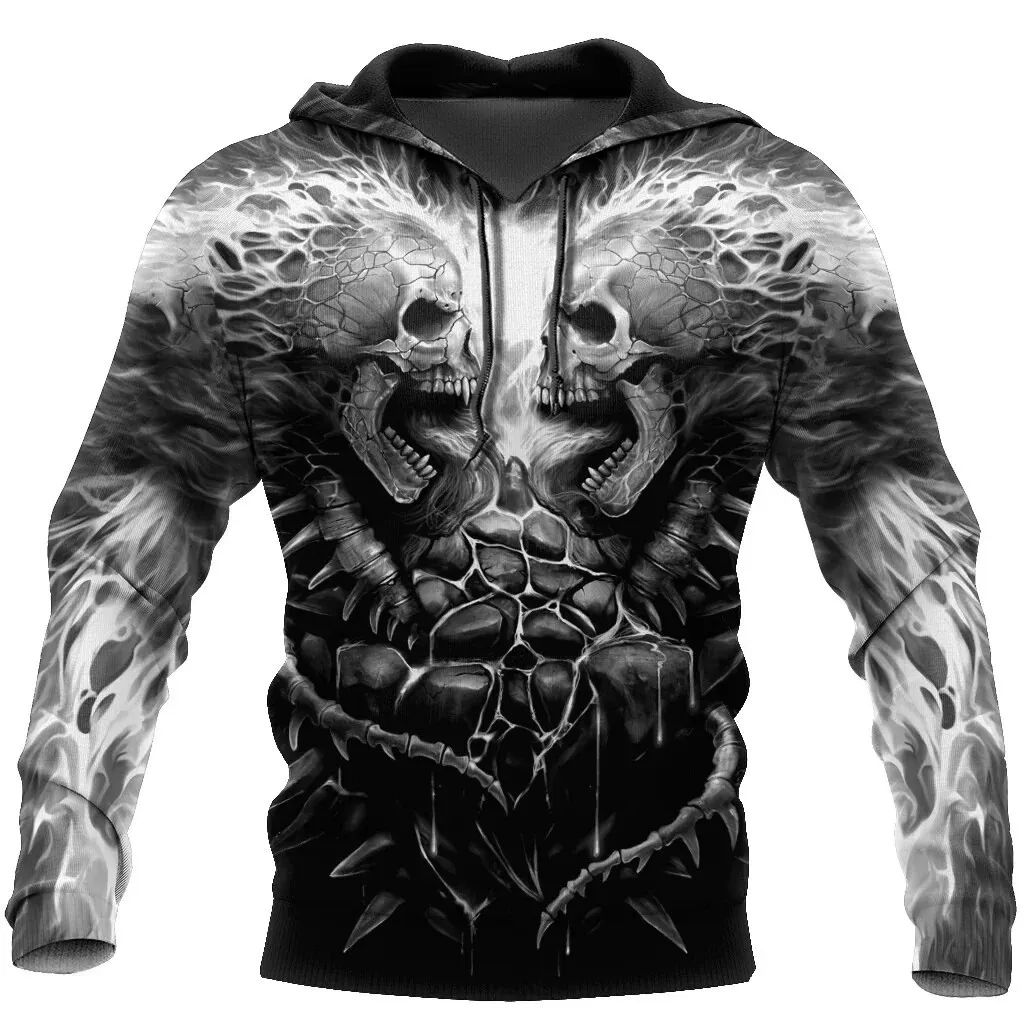 2023 Mode Heren Hoodies 3d Schedelprint Herfst Nieuw In Sweatshirts Harajuku Street Vintage Kleding Losse Pullover Hoodies