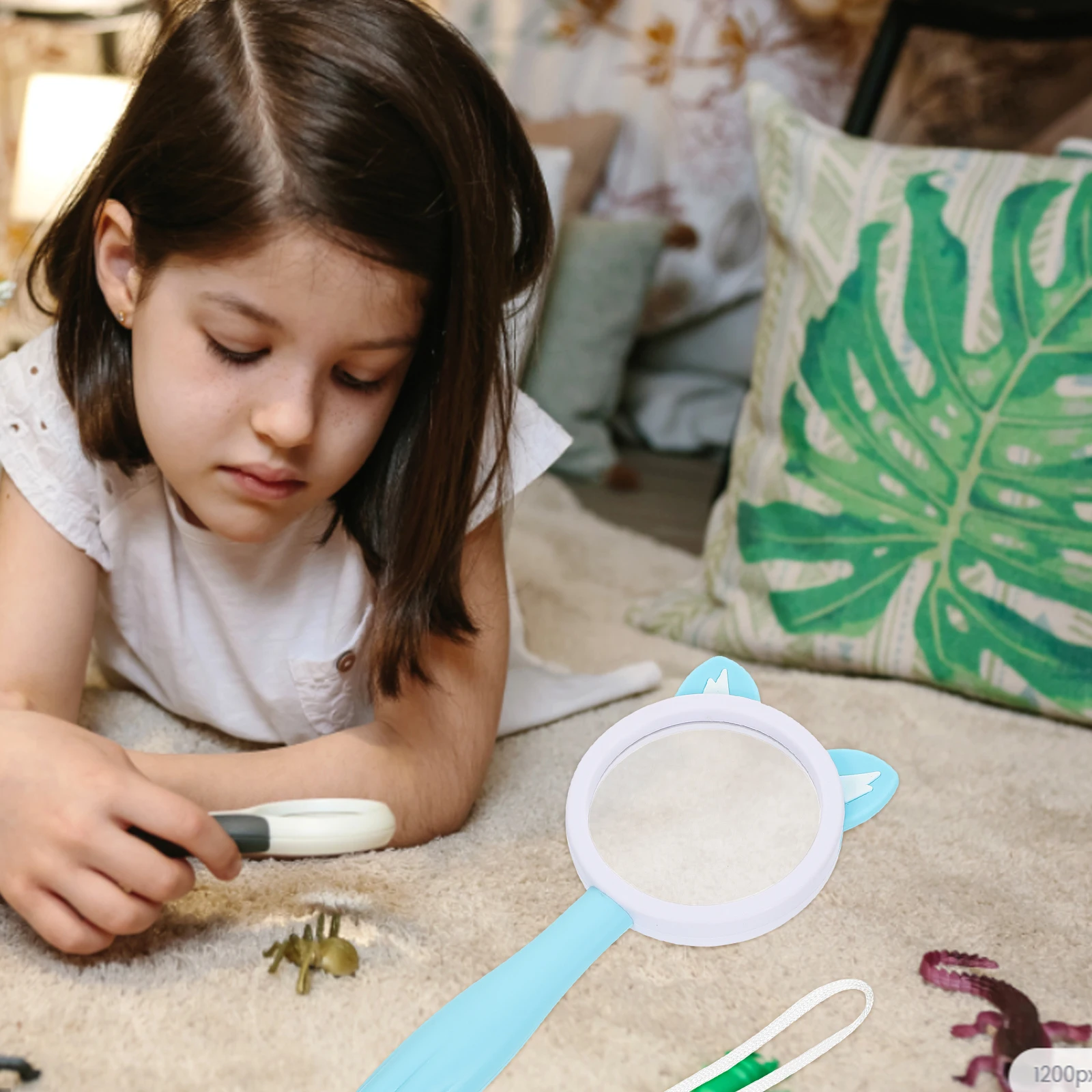 

Portable Handheld Animal Magnifying Glass Kids Scientific Toy Durable Acrylic Lens Cartoon Design Student Learning Backpack