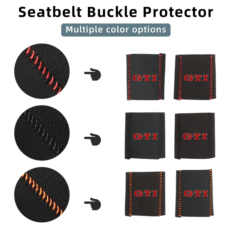 Leather Car Seat Belt Clip Protector Seatbelt Buckle Plug Cover For Volkswagen VW Jetta Golf Beetle EOS GTI MK2 MK4 MK5 MK6 MK7