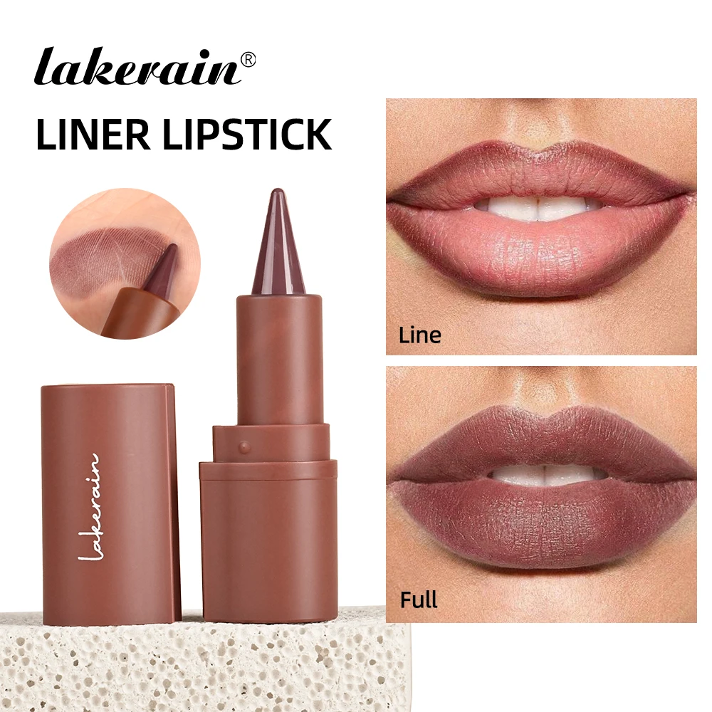 2 IN 1 Lip Liner & Lipstick Gradient Lip Liner Red Brown Lipsticks Pencil Lasting Waterproof Lip Stick Sexy Women Lip Cosmetics