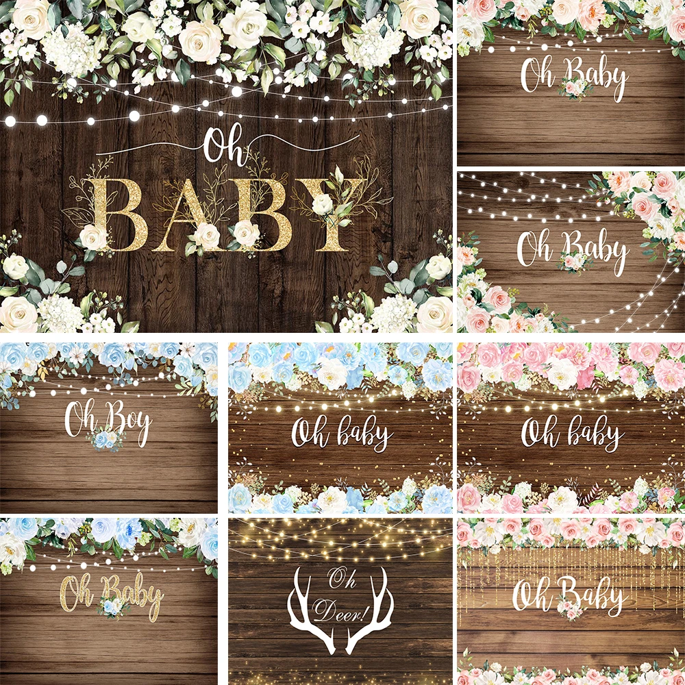 

Oh Baby Wooden Custom Poster Background Newborn Boy Girl Birthday Decor Photobooth Photography Backdrop Prop Studio Photo Zone