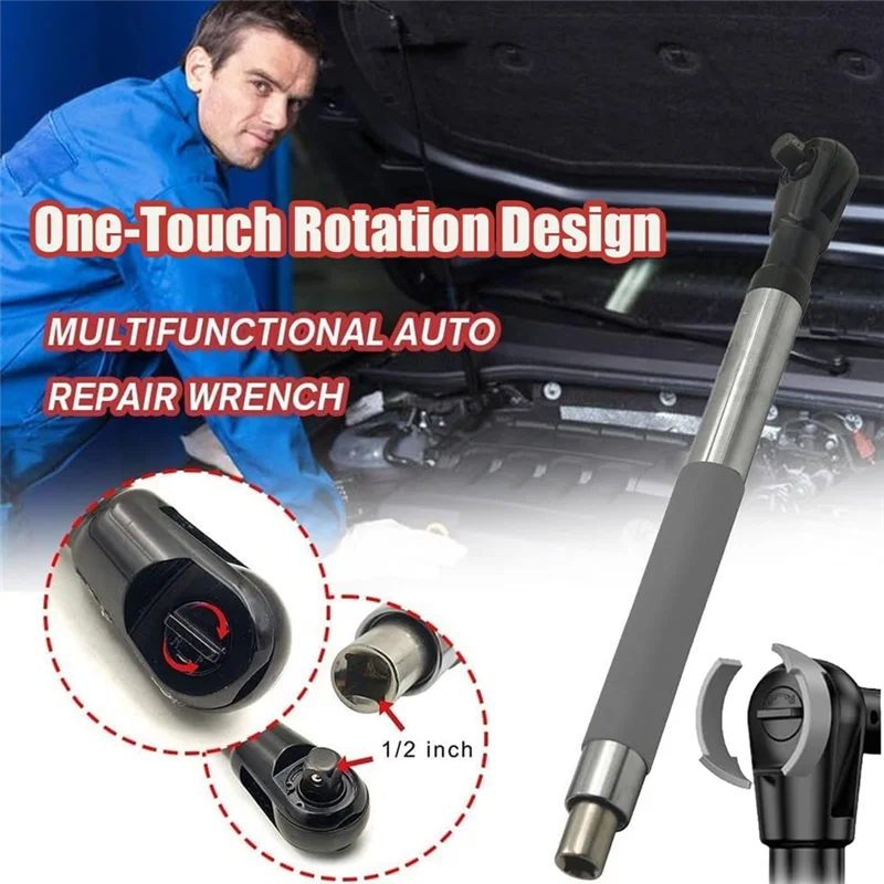 

Offset Extension Wrench For 1/2-Inch For Electric Drill, Comes With 4 Conversion Adapters,For Tight Spaces-AS97