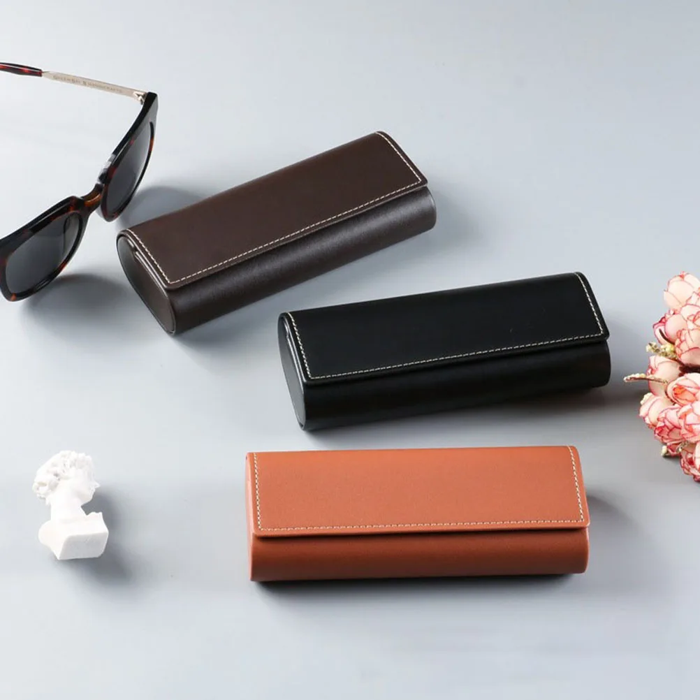 

Glasses Protective Case Portable Travel Shockproof Eyeglass Storage Case Unisex Sunglasses Storage Brown