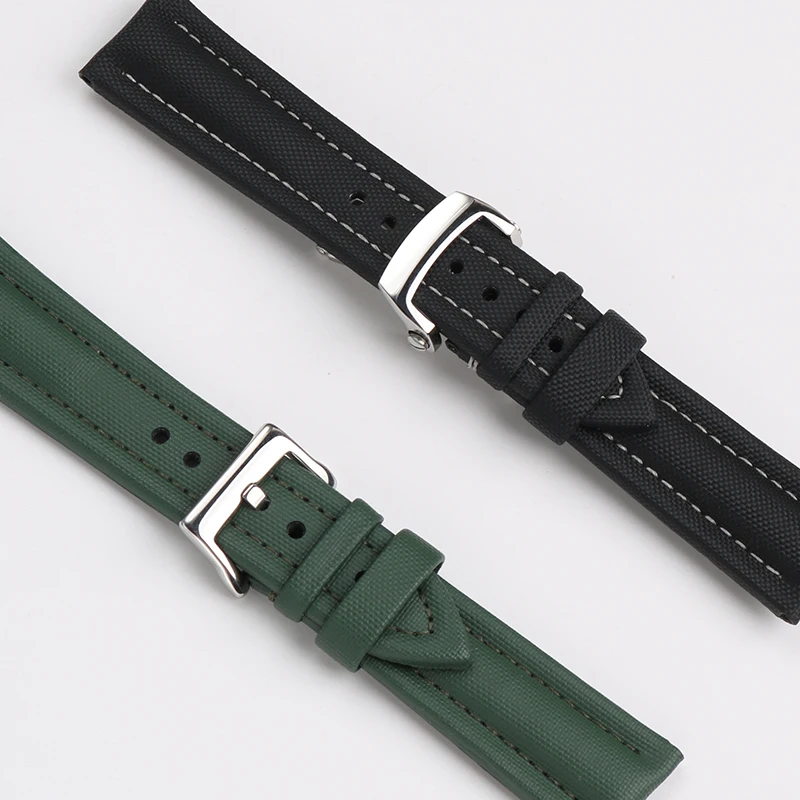 Hebilla de reloj de Metal para Blancpain FIFTY FATHOMS, hebilla plegable de 20MM para correa de cuero de nailon, cierre de silicona, hebilla de acero