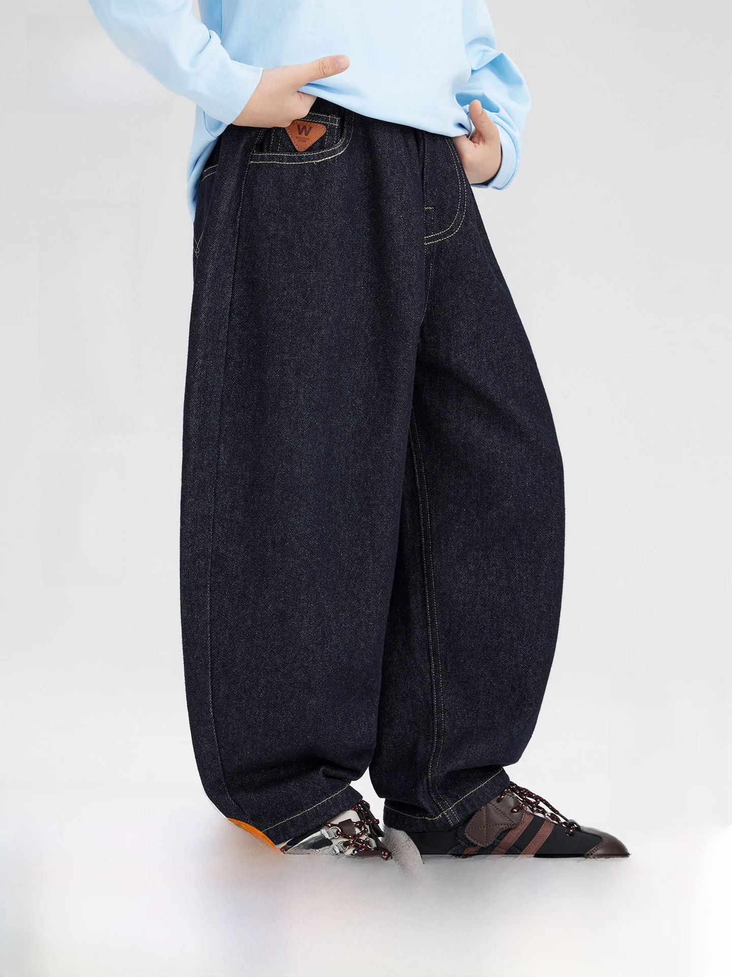 Retro Wide Leg Children's Jeans Boys' Long Trousers Wear Resistant Color Fastening Fashionable Kids' Denim Pants Autumn 2026