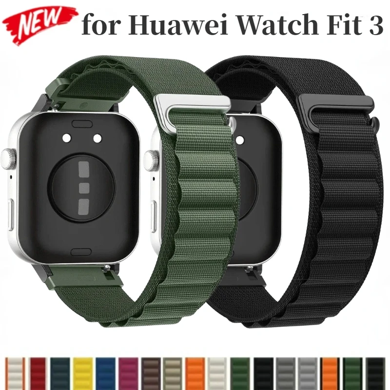 Bracelet à boucle alpine pour Huawei Watch Fit 3/4/4 pro, en Nylon, réglable et respirant, pour Huawei Watch Fit 4/3, accessoires