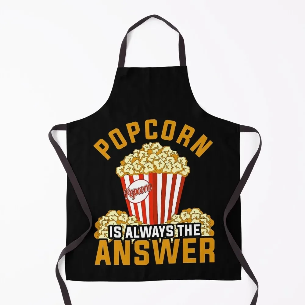 

Popcorn Is Always The Answer Movies Popcorn Apron Women's Home Clothes Woman Work Apron