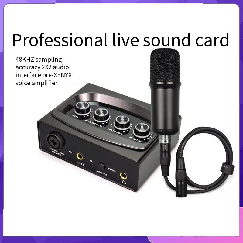 

Manufacturer Direct Sales Professional External Sound Card with Charging, Reverb, Driver-Free for Computers, Mobile Phone Record