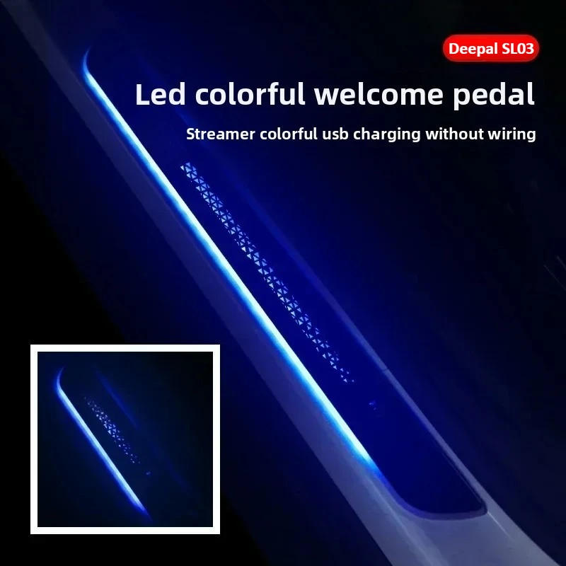 

LED Door Sill Acrylic Scuff Guards For Changan Deepal SL03 S07 2022 2023 USB Charging Waterproof Car Exterior Accessories