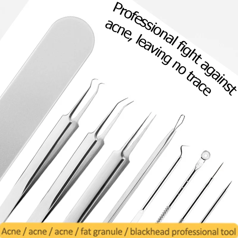 顔の黒ずみ除去ニキビ針抽出器ニキビ傷跡面皰除去キットステンレス鋼毛穴クリーナーフェイスケアツール