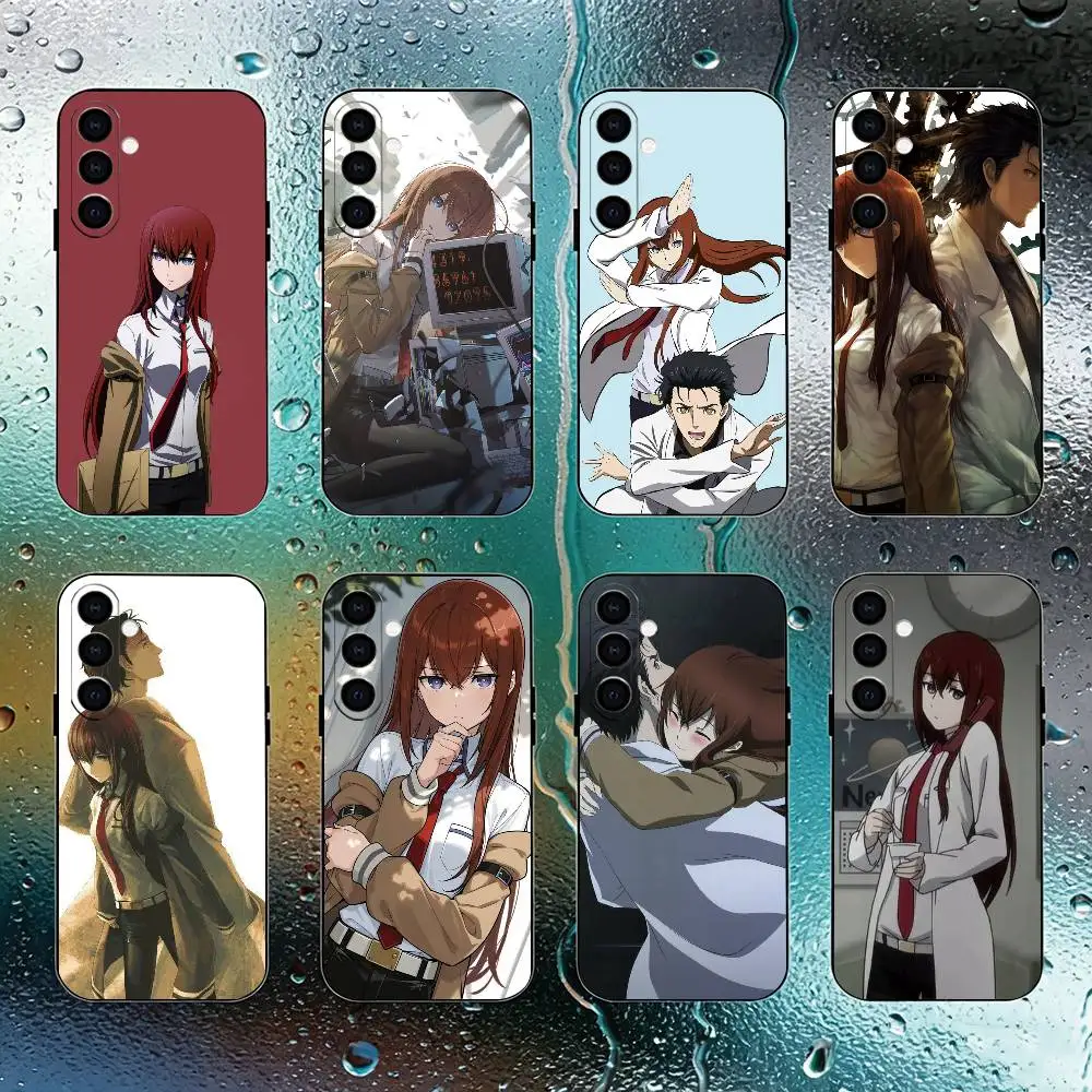 Steins;Gate Kyoma x Kurisu Phone Case For Samsung Galaxy A73,A72,A71,A70,A53,A52,A51,Others Soft Black Cover