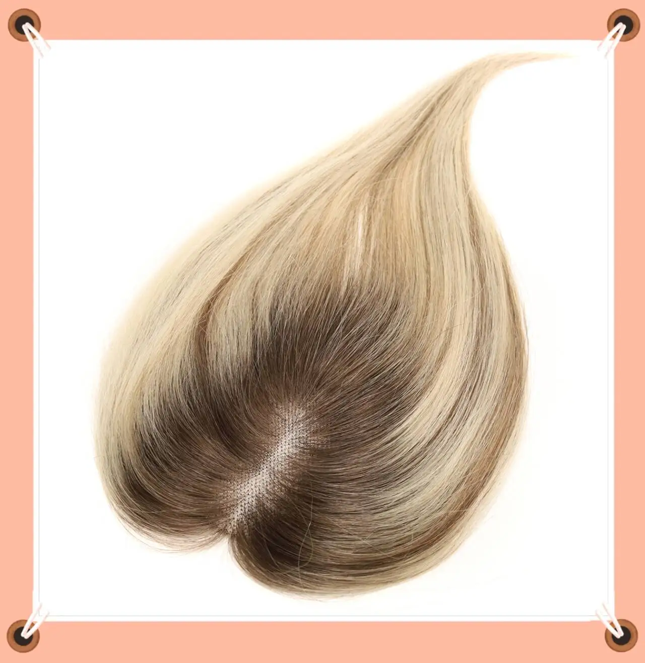 TUWC03 Topper Rambut Alami untuk Wanita 100% Rambut Asli Remy Basis Sutra 3 Klip-In Swiss Lace Breathable Hair Piece Topper Rambut Asli