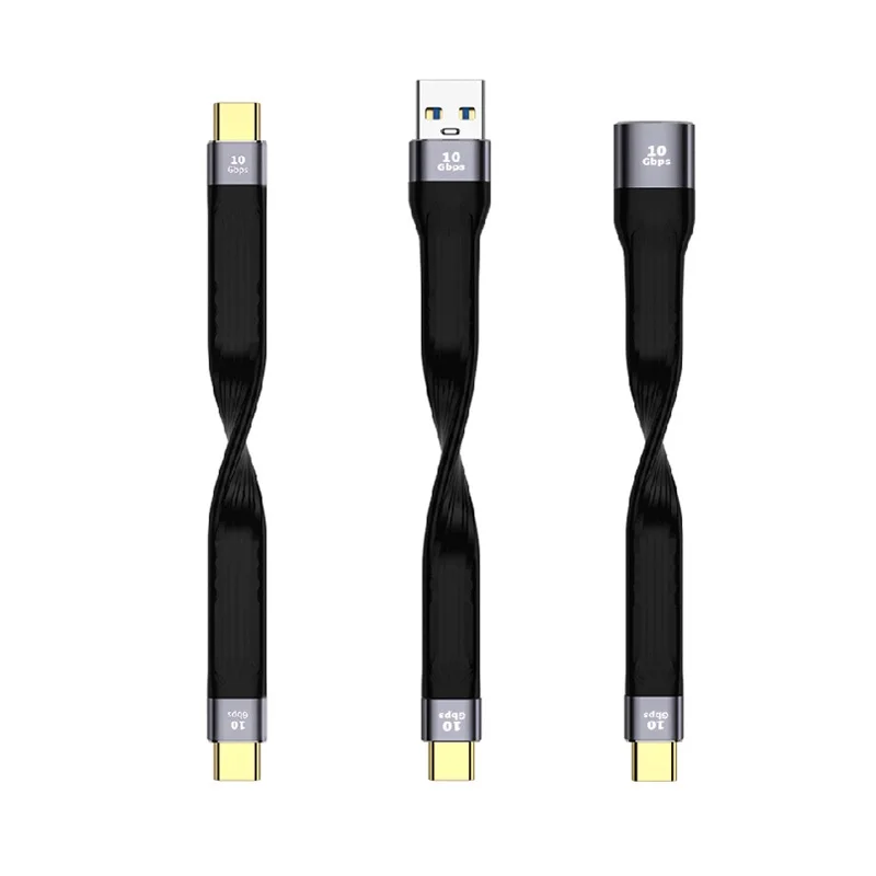 

Type C USB Flexible Short Data Cable Line USB to Type-C 100W 5A Fast Charging 0Gbps Data Cable for Laptop Mobile Phone