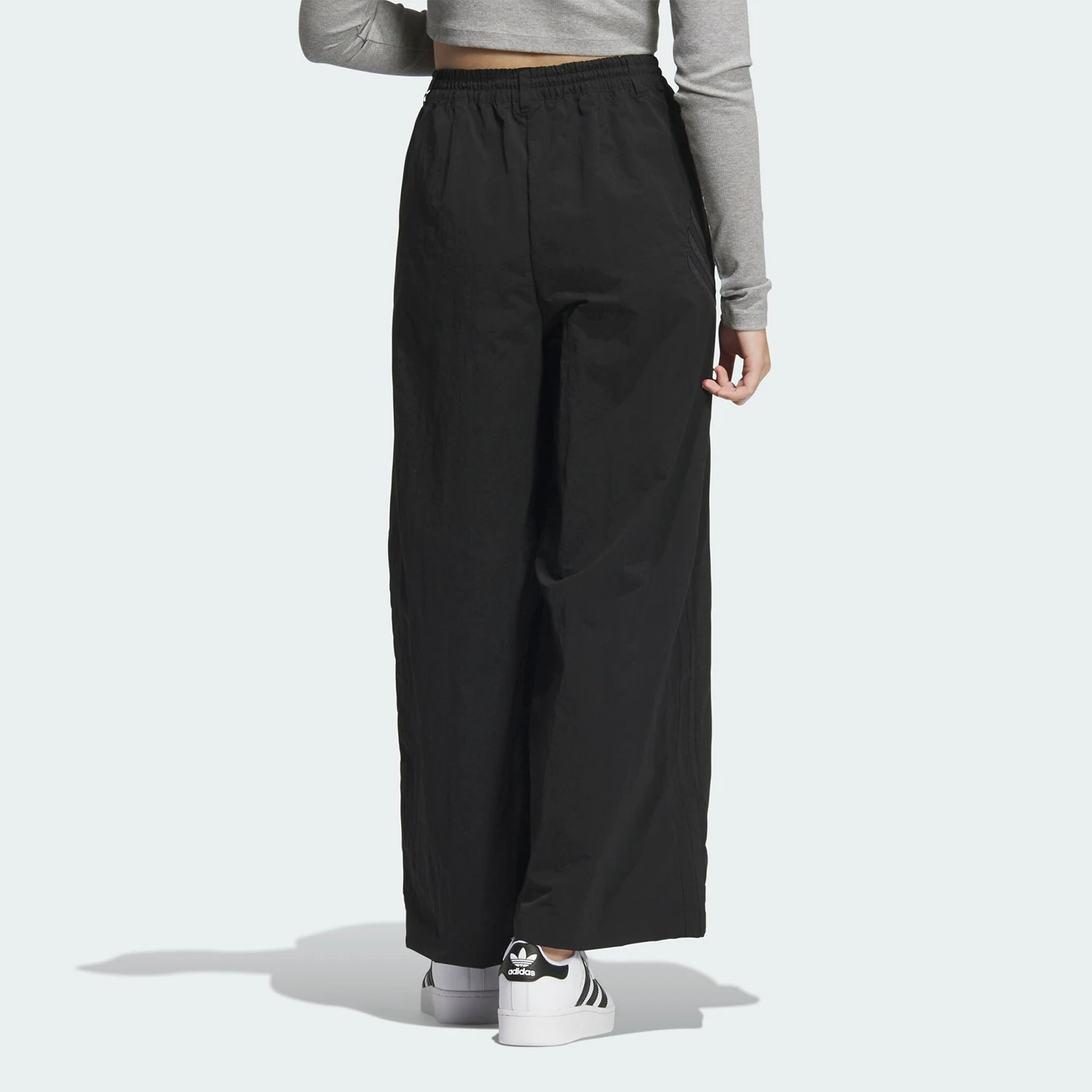 Adidas Official Genuine Three Stripes Women's Loose Casual Wide-Leg Sport Pants JD6383