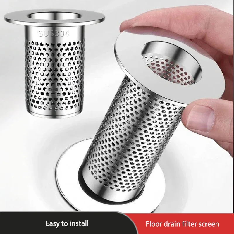 304 Stainless Steel Floor Drain Net Basin Anti-odor Drainer Bathroom Wash Basin Anti-clogging Filter Universal